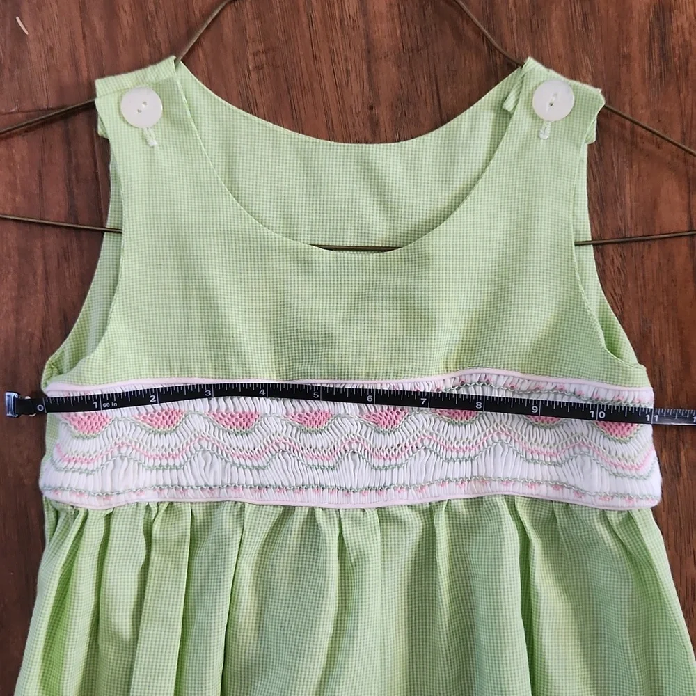Handmade Smocked Green Watermelon Dress ~5 Years